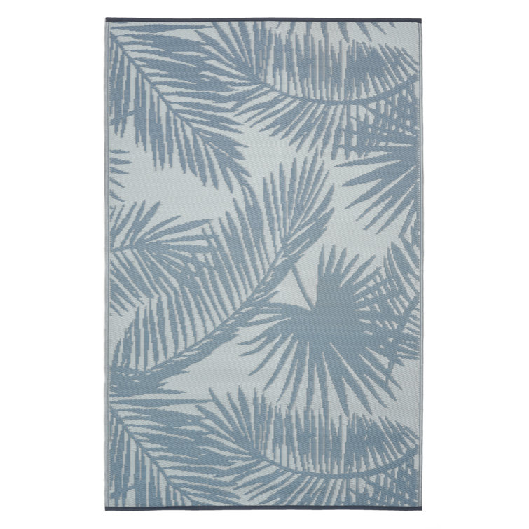 Bay Isle Home Outdoor Rug Recycled Plastic Waterproof Patio Alicen Blue 6' x 9' Wayfair